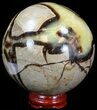 Polished Septarian Sphere - With Stand #43847-2
